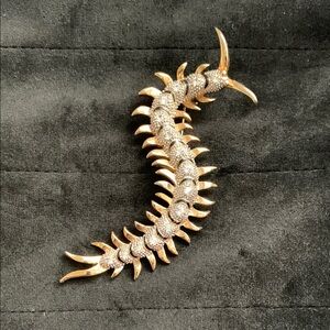 Gold and Silver Centipede Brooch